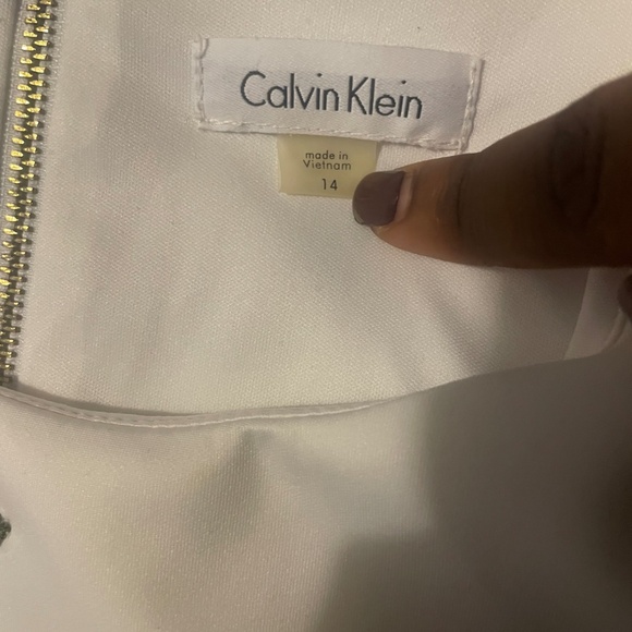 Plus Size Calvin Klein Embroidered Scuba Sheath Dress - Picture 3 of 4